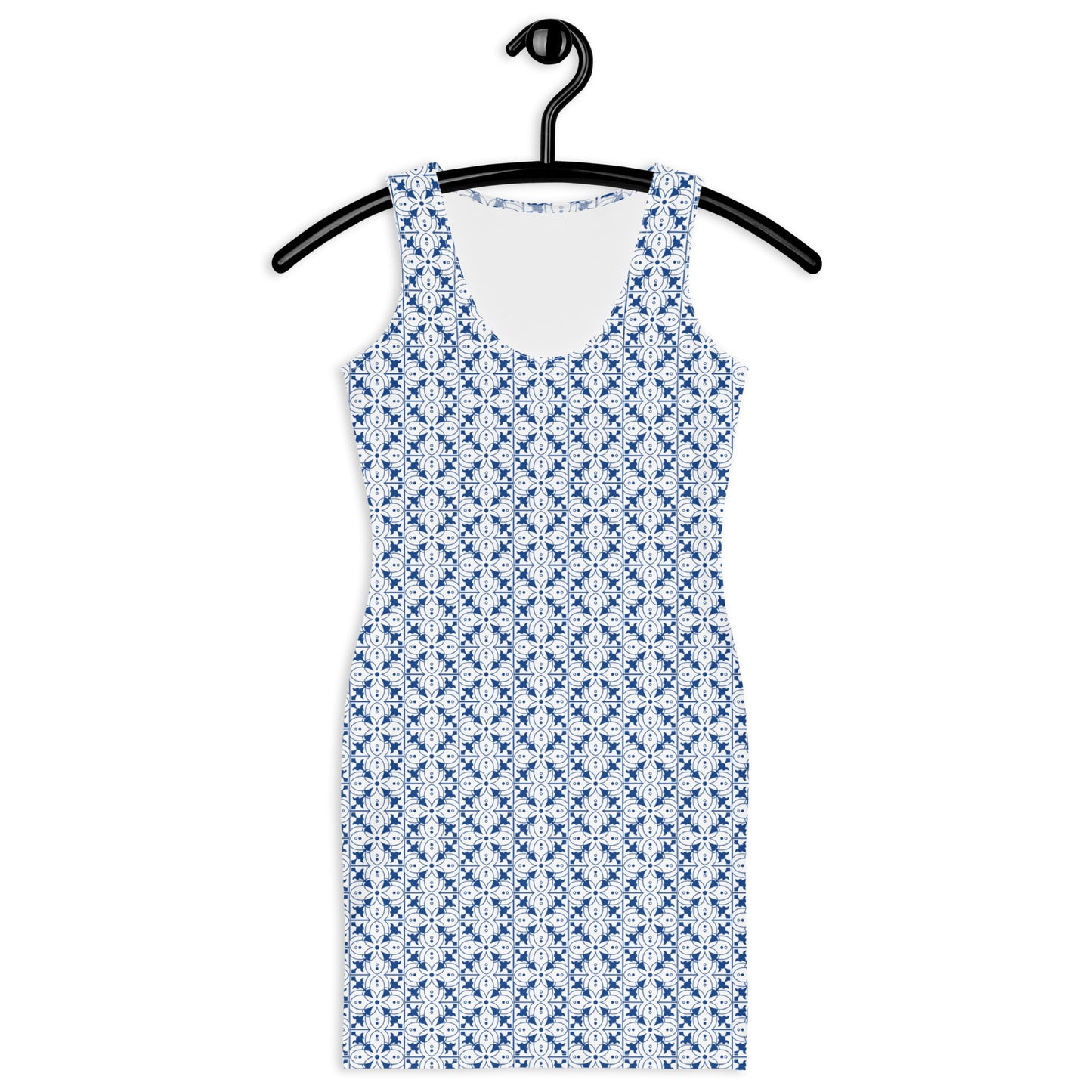 Azulejos - White/Blue - Cut & Sew Dress