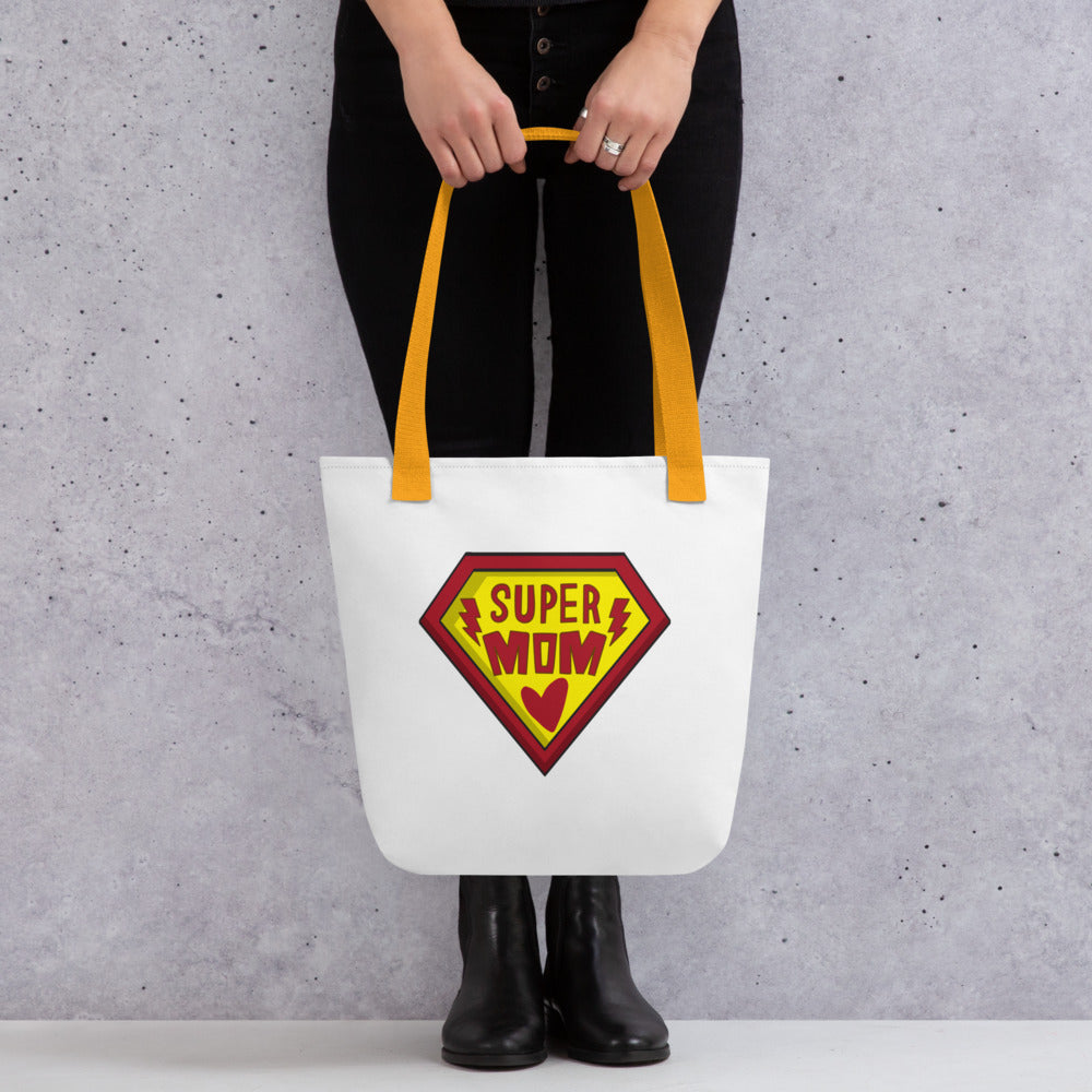 Super Mom - Tote Bag - Available in 3 Handle Colors - Gift - Mother's Day - Birthday