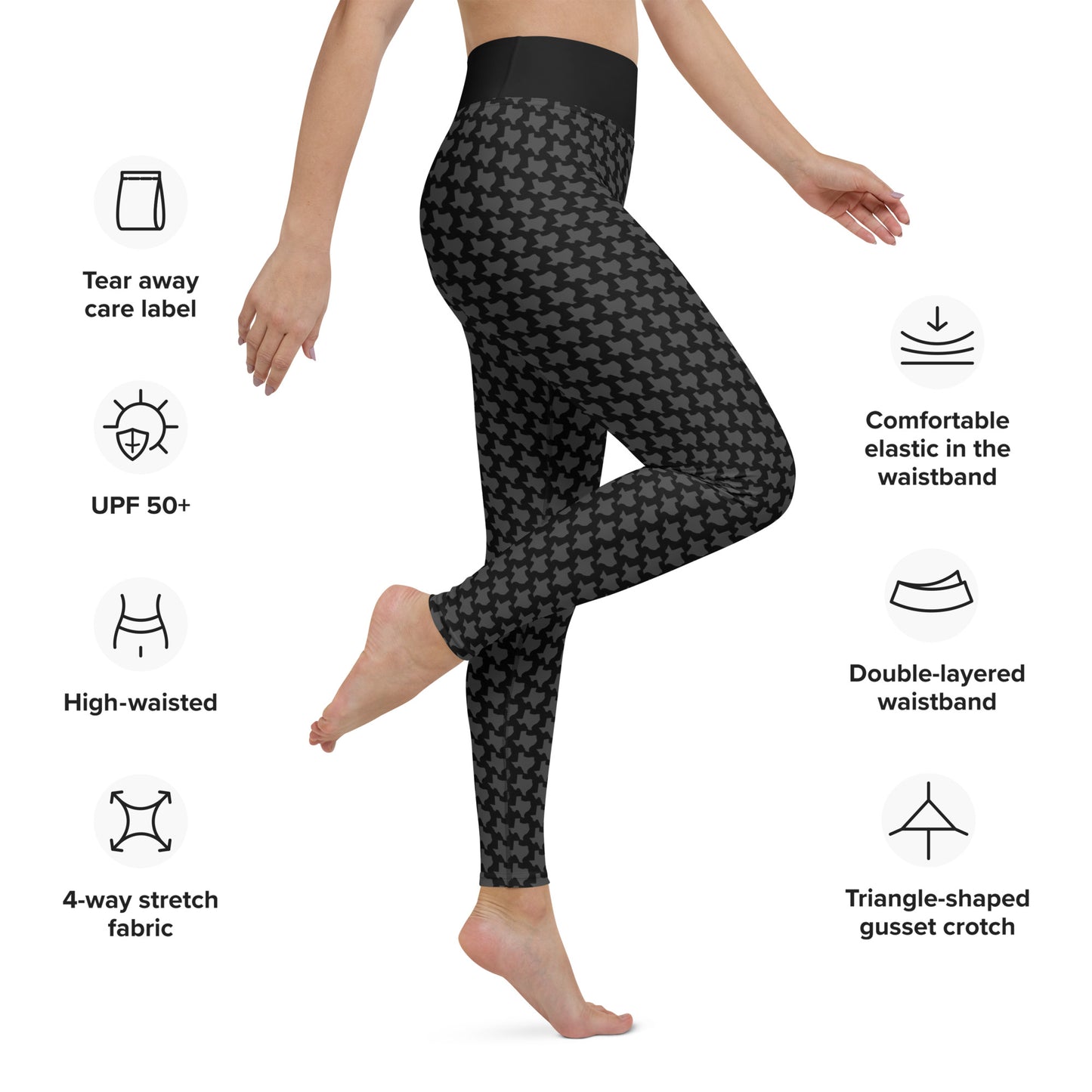 Texas - Black - Yoga Leggings