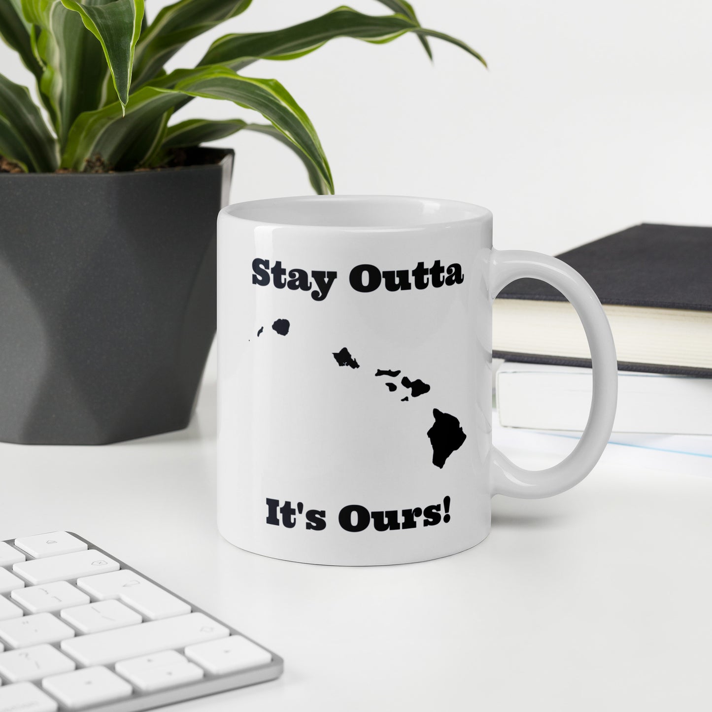 Stay Outta Hawaii - Black Font - White Glossy Mug