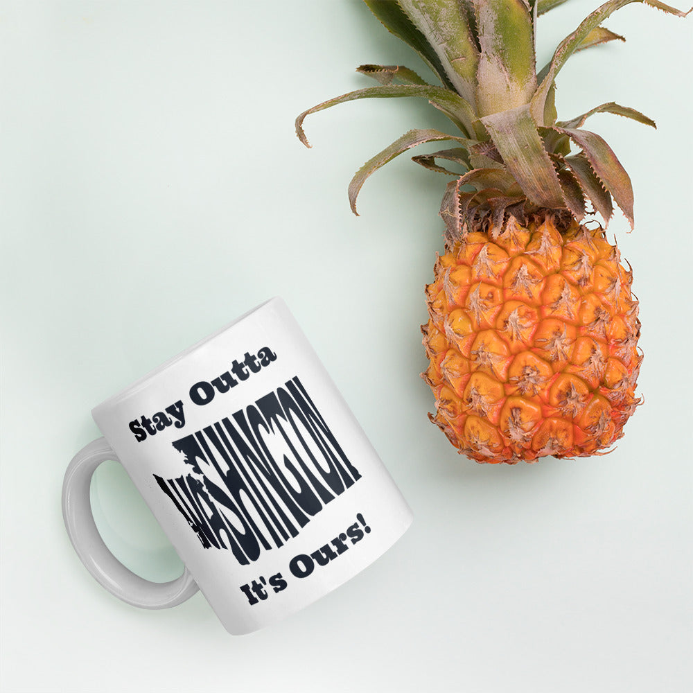 Stay Outta Washington - Black Font - White Glossy Mug