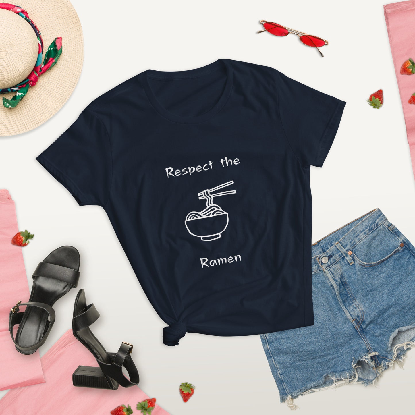 Respect the Ramen - Women's Fitted Short Sleeve T-Shirt