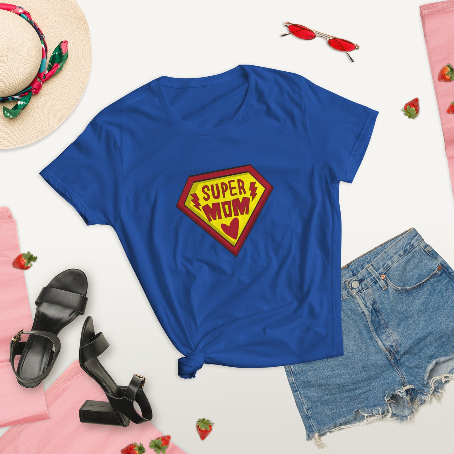 Super Mom - Women's Short Sleeve T-Shirt - Available in Several Colors - Gift - Mother's Day - Birthday