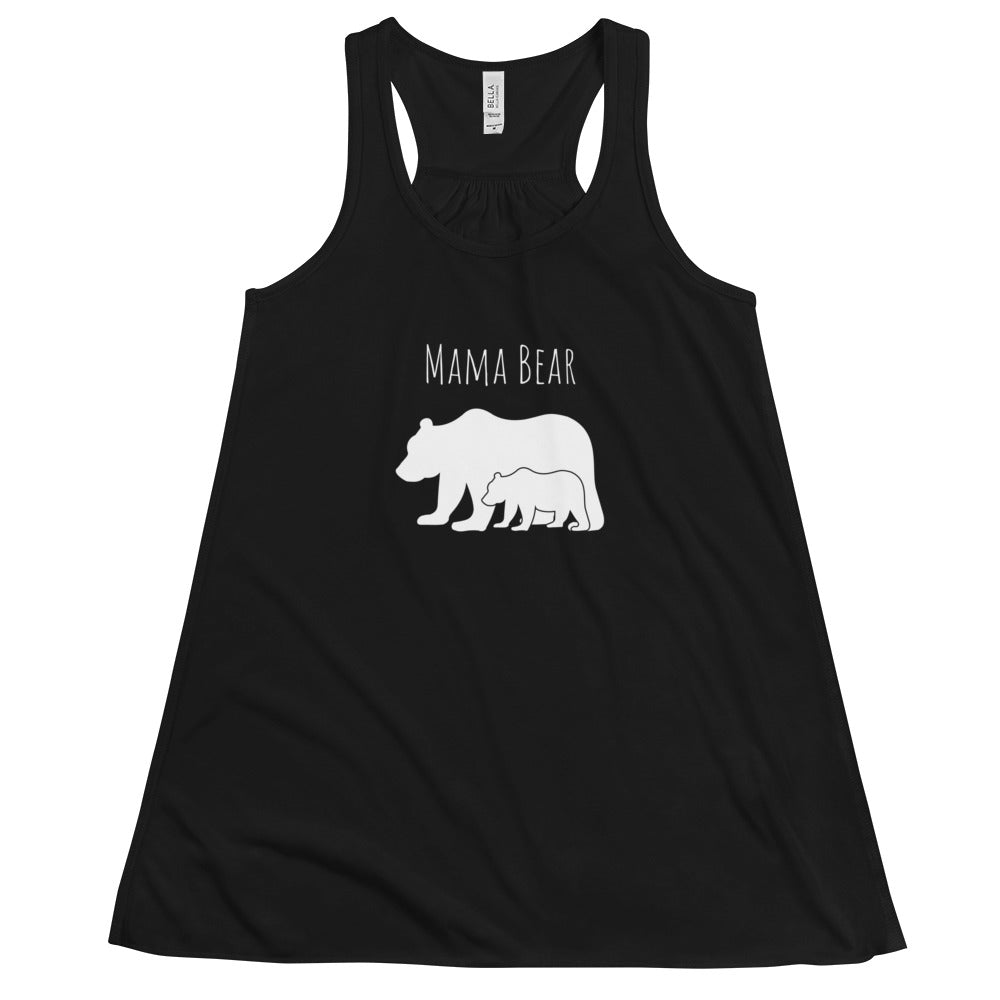 Mama Bear - Women's Flowy Racerback Tank - Black and Dark Grey Available